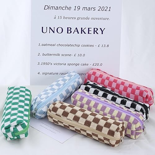 Miniatura 6 de 2 bolsas de maquillaje a cuadros, bolsa de aseo portátil de viaje con cremallera, bolsa de maquillaje, bolsa de almacenamiento de cosméticos para