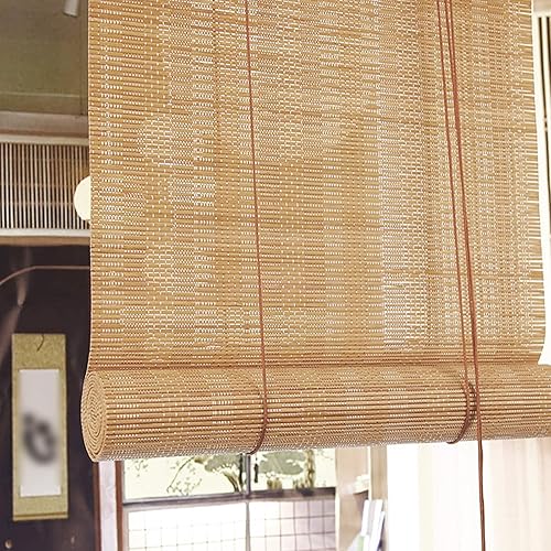 Persianas enrollables de bambú marrón carbonizado retro para ventanas, filtrantes de luz, cortinas enrollables de bambú, transpirables, cortinas
