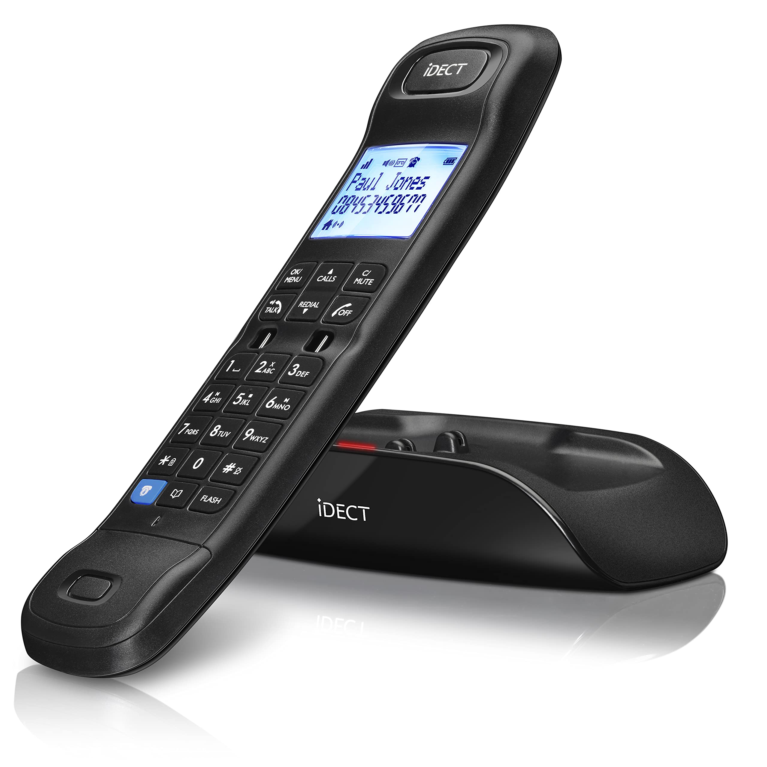 iDECT Loop Lite Plus Call Blocker DECT Cordless Designer Home Phone with Built-in Answering Machine and Caller ID - Single Telephone