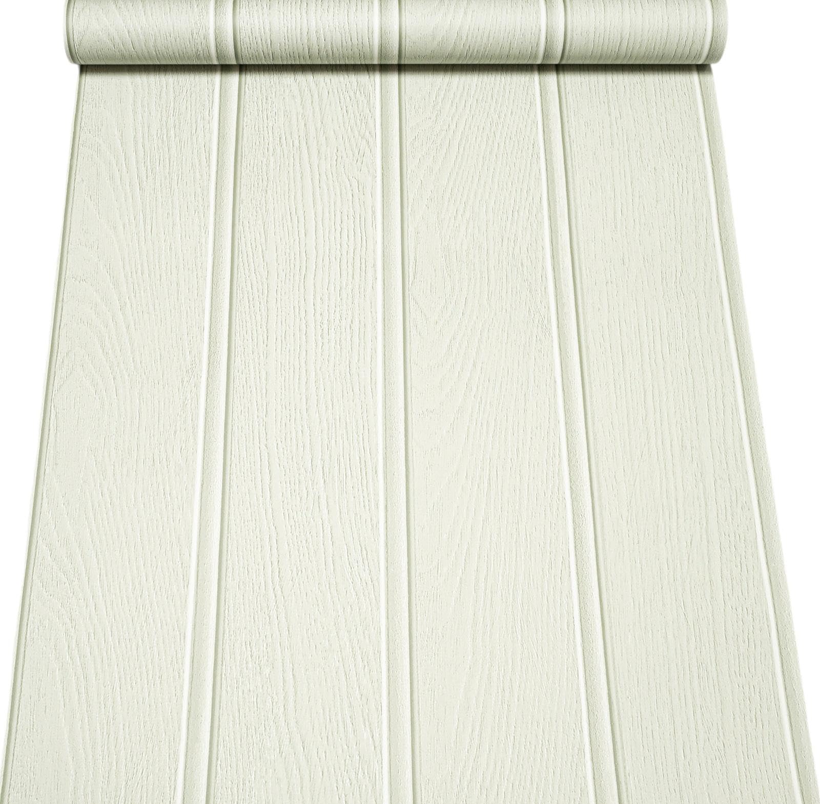 SOPHIE LAURENCE Sage Green Tongue Beadboard Groove Smooth Finish Wallpaper Beaded Wood Panel Wallpaper 3D Effect Feature Wall Bedroom Living Room Nursery Playroom Lounge 10m Roll