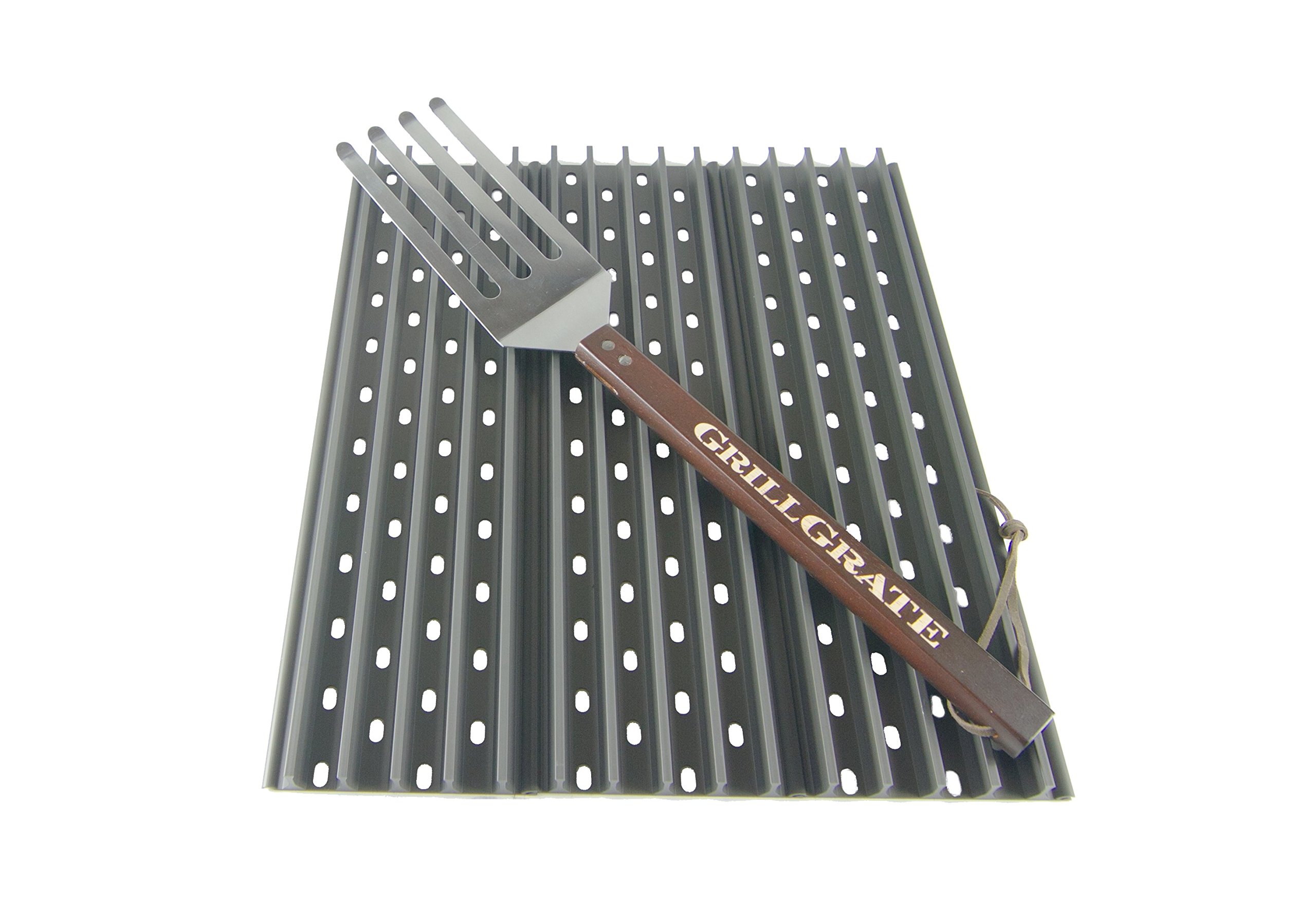 GrillGrate - 18.8" GrillGrate Sear Station for Pellet Grills (SS18.8) - 3 GrillGrate Panels + Grilling Spatula