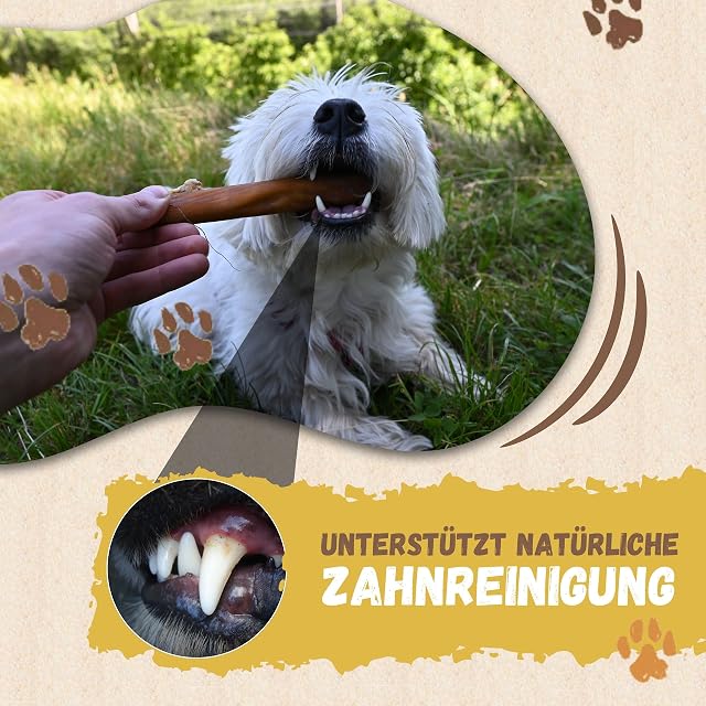 Foto 4 de 7 de HappyPaw 1 kg de cuero cabelludo de ganado (15 cm) - 100% natural masticar aperitivos para perros