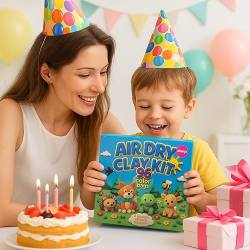 Miniatura 6 de Kit de arcilla seca al aire de 96 colores para niños, arcilla de modelado ligera y no pegajosa con herramientas de escultura y bolsas de