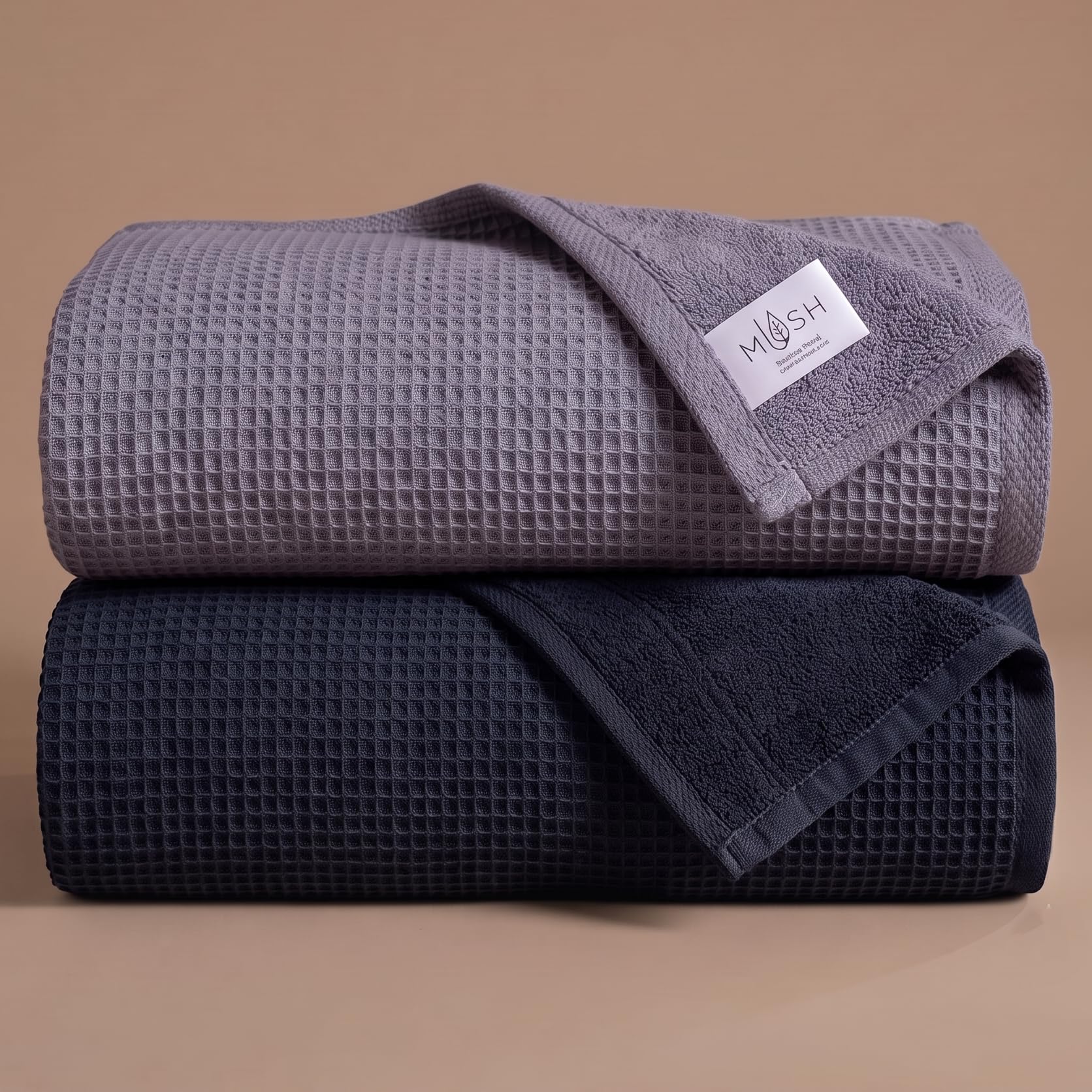 Mush Bamboo Hand Towels - Ultra Soft & Absorbent Set of 2 -10