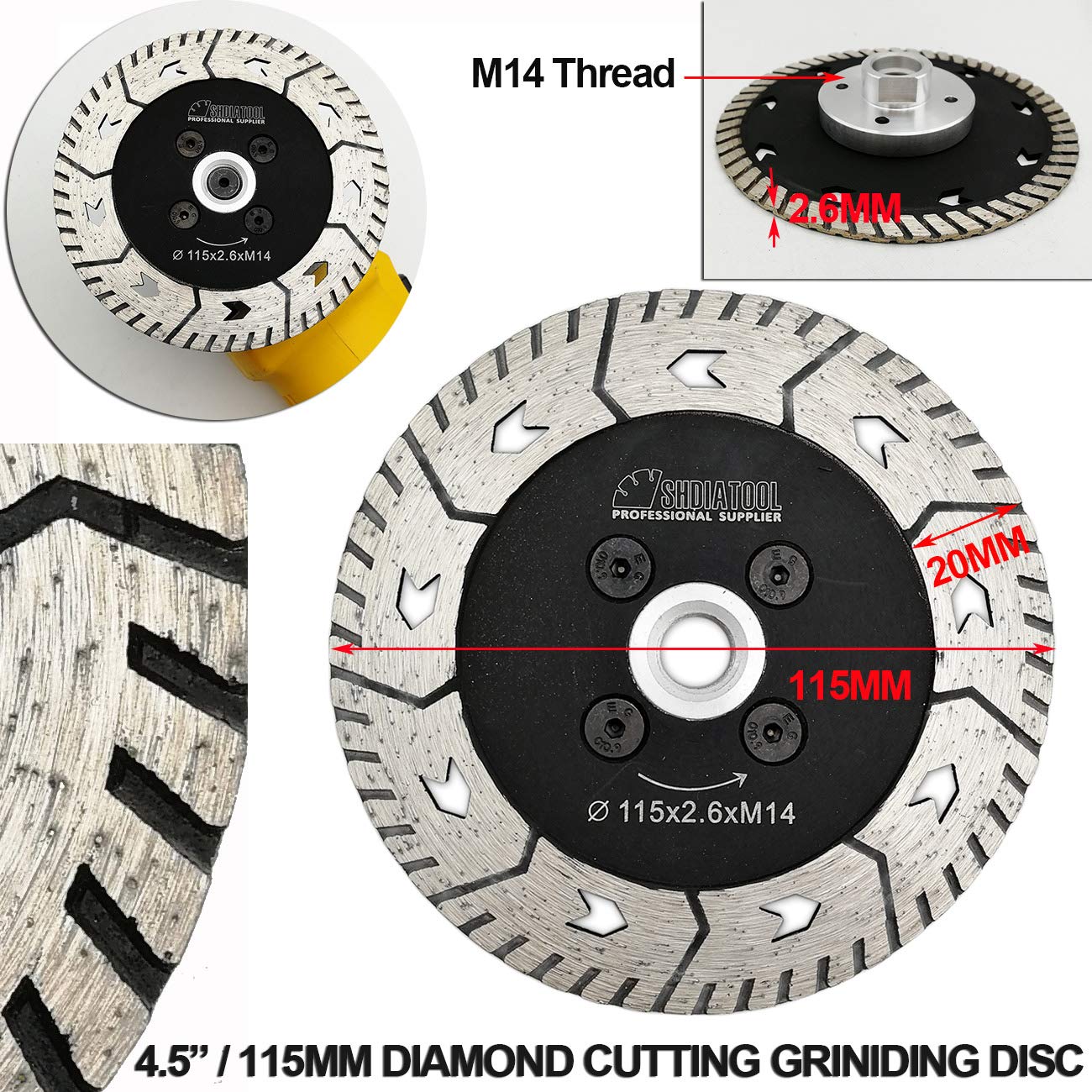 Disco Diamantato 115mm Per Smerigliatrice - Taglio E Molatura Pietra, Granito, Marmo, M14 - Foto 7