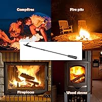 Vista 4 de Stanbroil Poker de fogata para hoguera, palo de 36 pulgadas para chimenea de póquer resistente, acero sólido, accesorios de póquer para chimenea