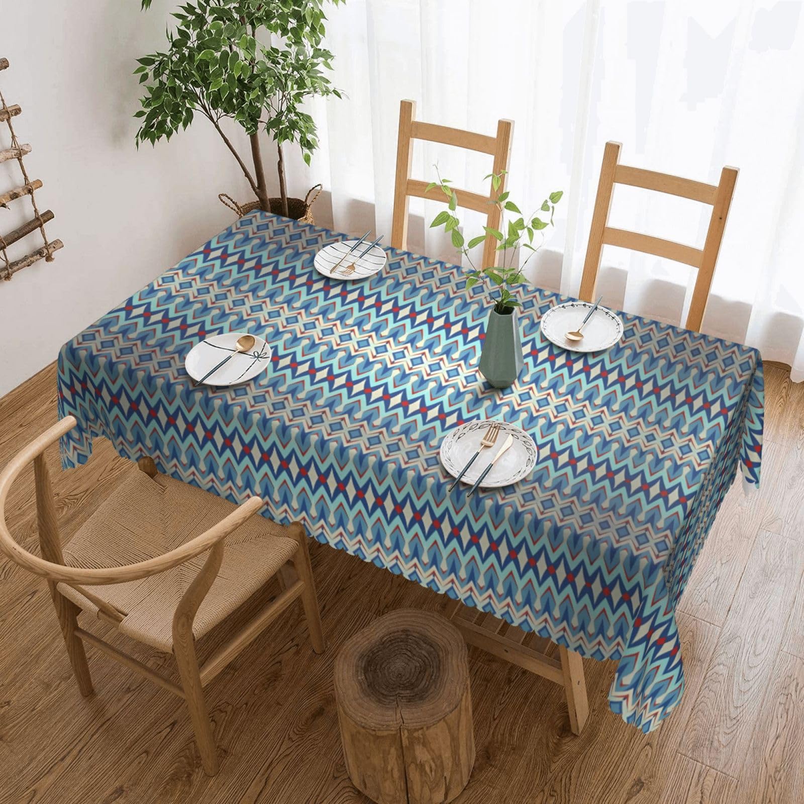 LPLSNWS Diamonds Patterns Patterned square lace tablecloth, oil-resistant, washable, suitable for home use as a dining table cover.