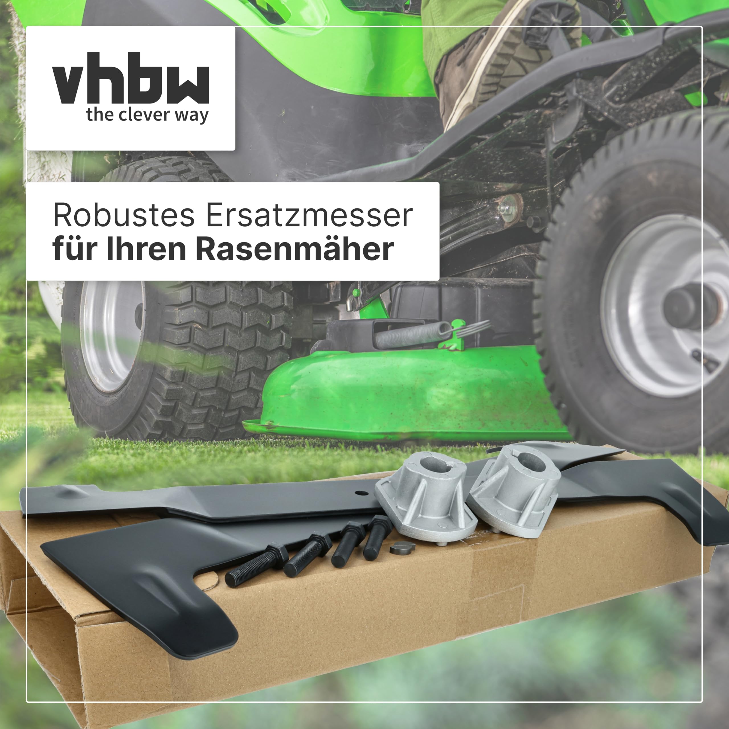 vhbw 2 x zapasowe noże kompatybilne z kosiarką Brill TCR 102 Hydro – ostrze zapasowe, czarne, stal