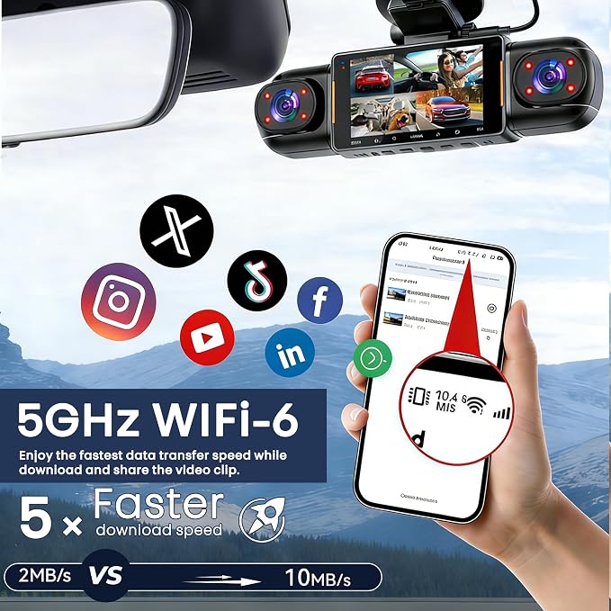 Cámara Dash iToolMax 5 Canales 1080P con WiFi y Control App miniatura 9