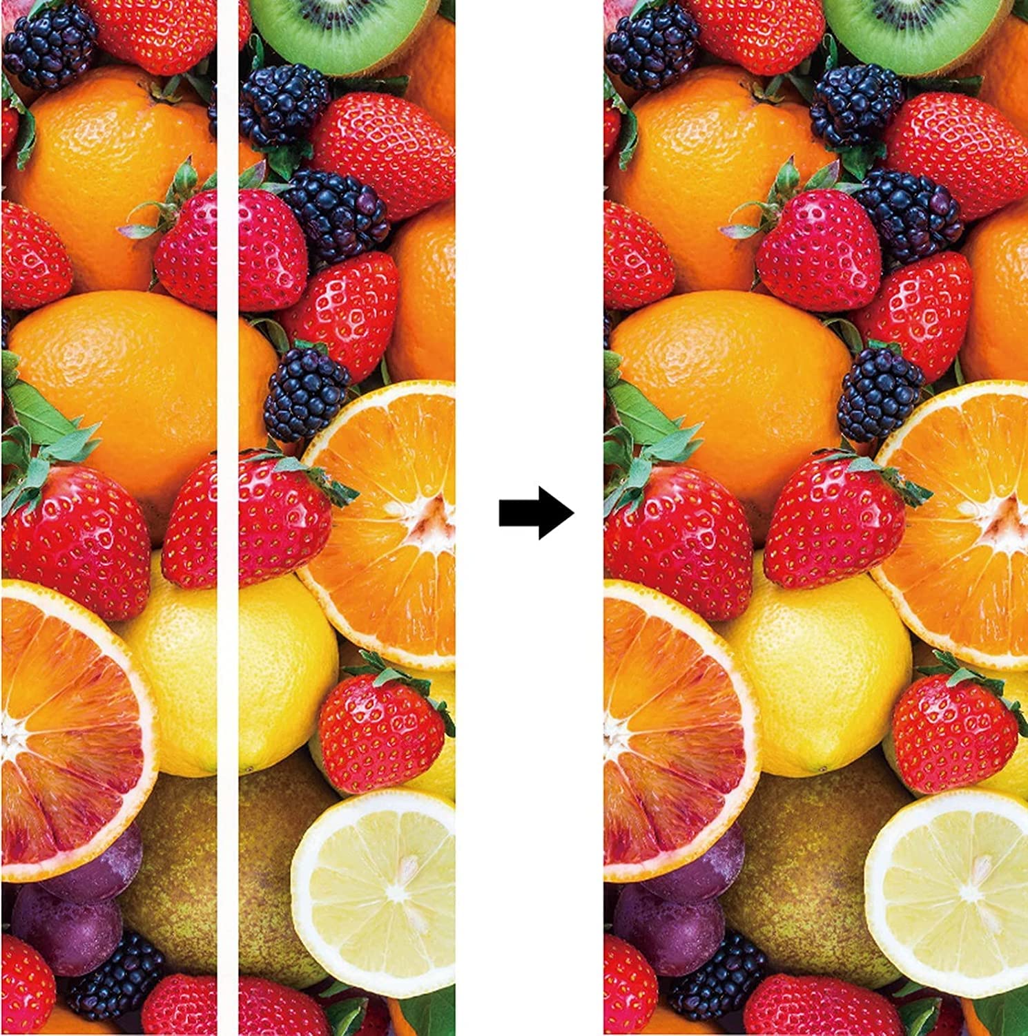 Adesivo 3D Per Porte Con Frutta - 77x200 Cm, Autoadesivo, Per Decorazione Casa