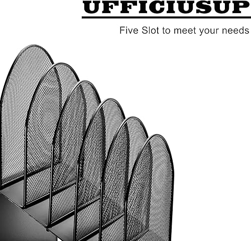 Miniatura 3 de Organizadores de archivos de escritorio, paquete de 2 soportes inclinados para documentos de 5 secciones, suministros de oficina, clasificadores de
