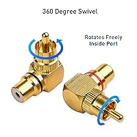 Vista 4 de Cable Matters Paquete de 2 adaptadores RCA de ángulo recto, adaptador RCA de 90 grados