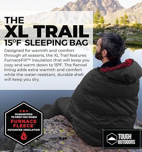 Miniatura 9 de Saco de dormir extra grande para todas las estaciones saco de dormir para adultos y saco de dormir de campamento para clima frío y verano saco de