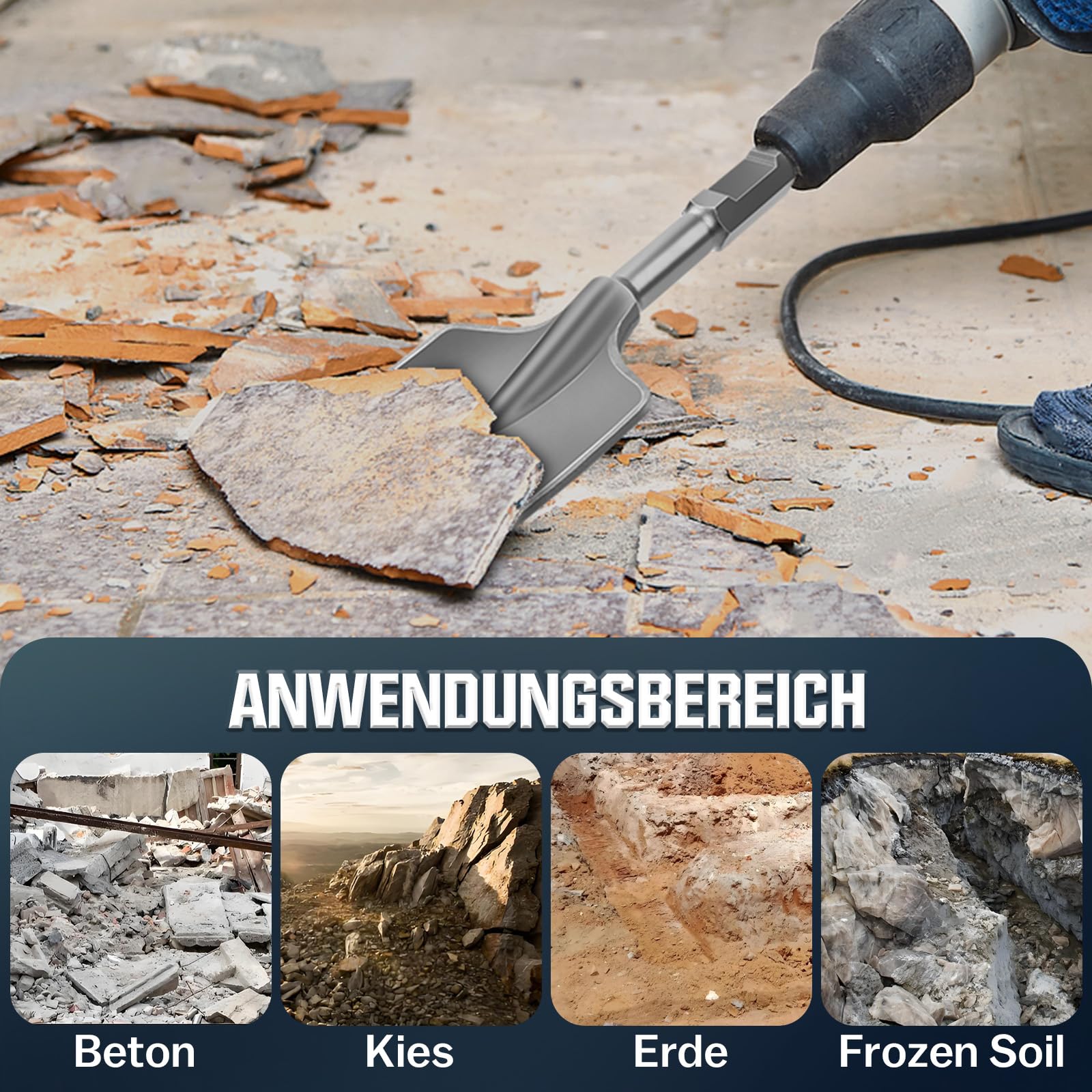 SDS HEX Schaufelmeißel 140 x 440mm Sechskant-Aufnahme 30 mm
