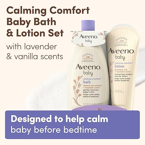 Miniatura 2 de Aveeno, juego de baño calmante para bebé + loción, productos para el cuidado de la piel del bebé, 2 artículos.