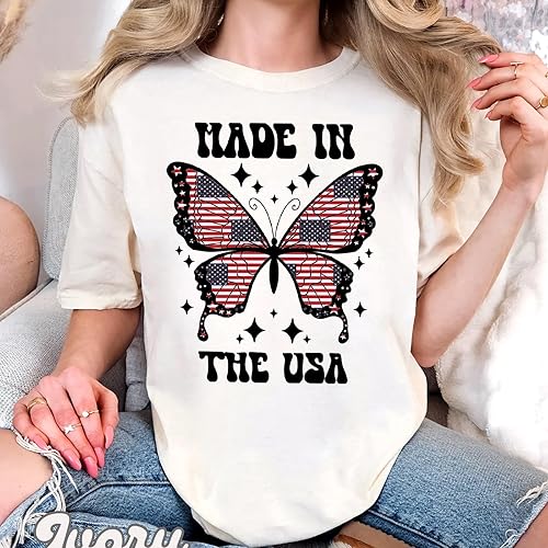 Miniatura 6 de Tintnut Vinilo de transferencia de calor con bandera americana, 10 hojas de vinilo patriótico de 10 x 12 pulgadas, color azul marino y blanco,