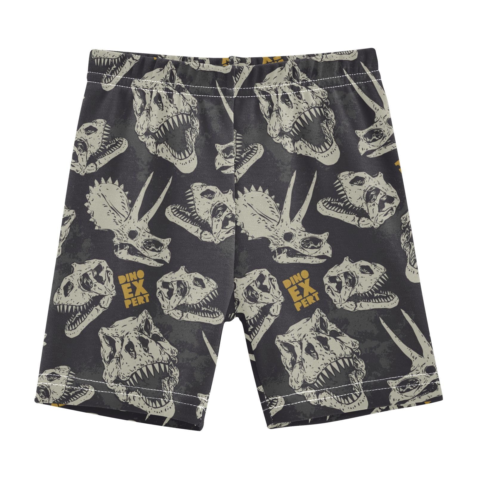 JHKKU Girls Dinosaur Skull Shorts Cotton Cartwheel Bike Kids Biker Under Dress Dance Short Girl Clothes 8Y