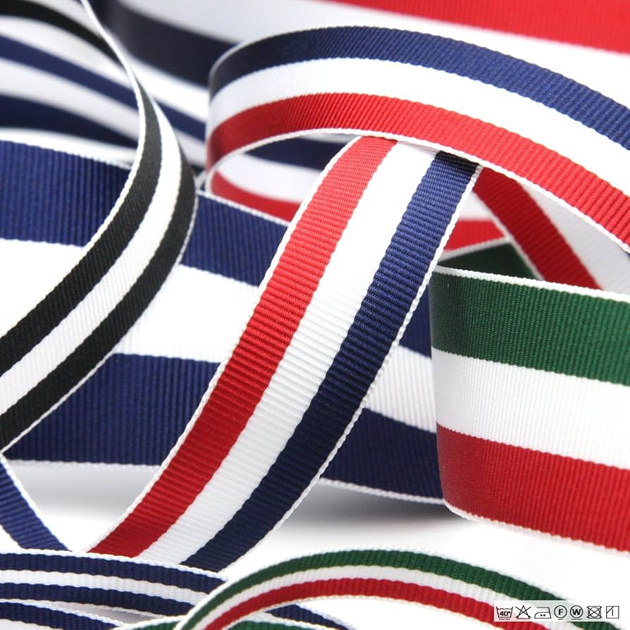【再販】le ruban•*¨*•.¸¸୨୧* ロールリボン/巻きリボン Amazon.co.jp: FUJIYAMA RIBBON トリコロールリボン ストライプ