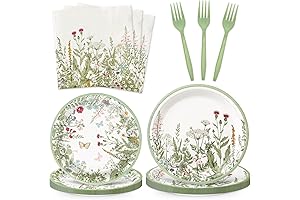 Vintage 25-Person Wildflower Outdoor Partyware Kit