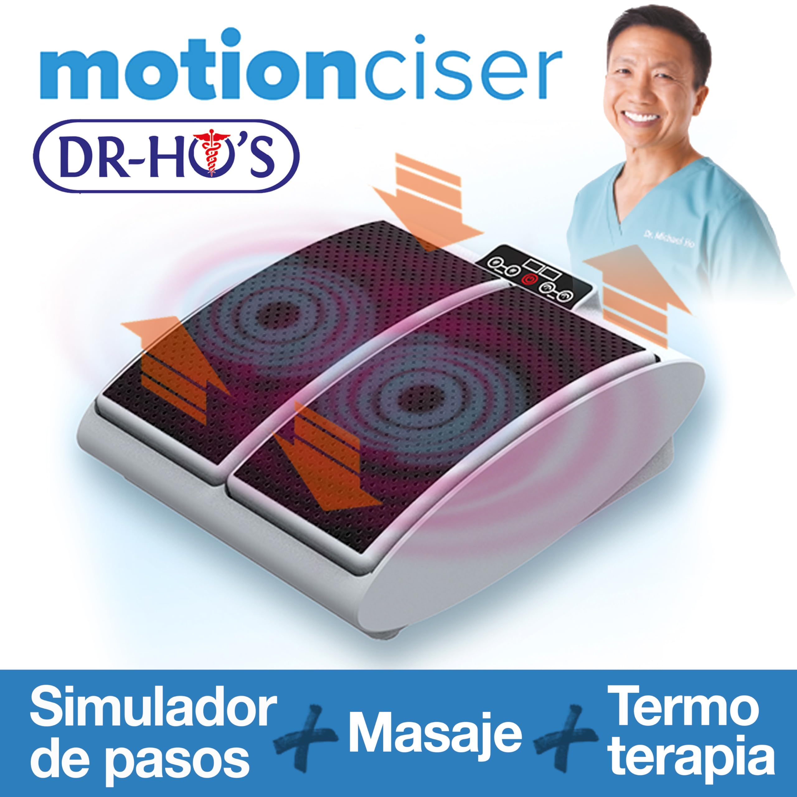 MOTION CISER: Simulador de pasos, Masaje pies/piernas y Termoterapia. Relax + Ejercicio: mueve las piernas como al caminar. Mando a distancia. Portátil.