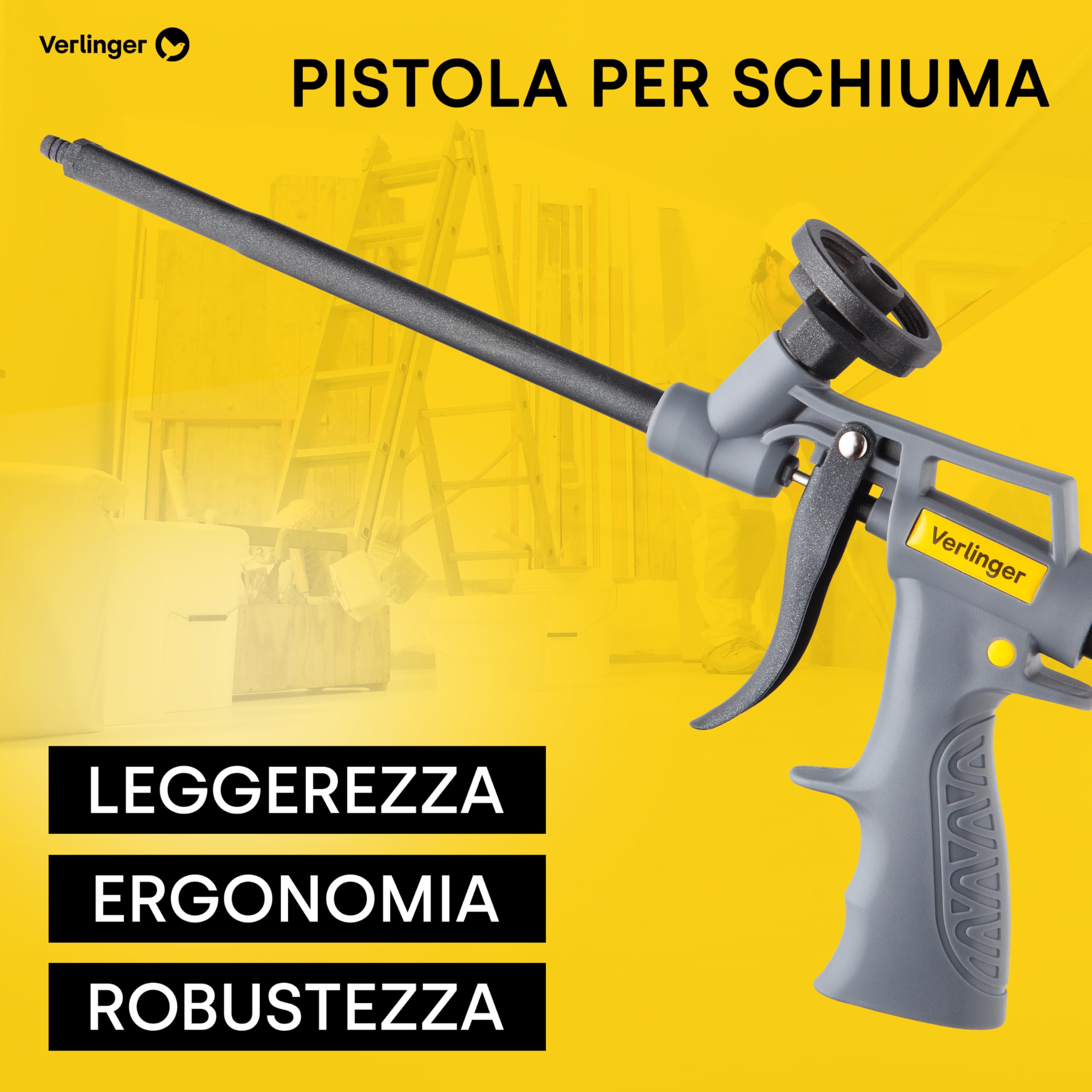VERLINGER Pistola Per Schiuma E Pressa Cartucce - Strumento Professionale Per Edilizia E Fai Da Te - Foto 9