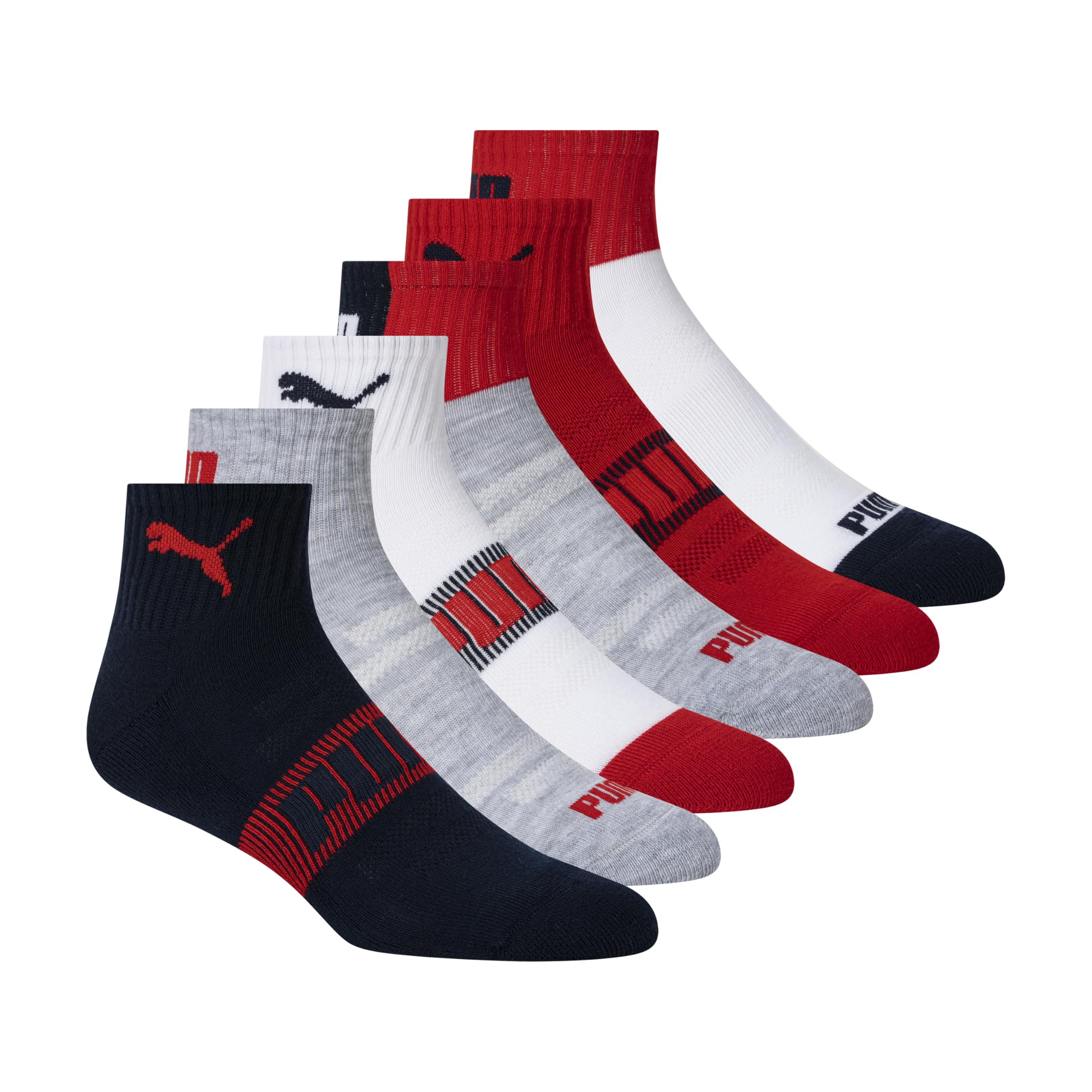 puma mens International Soccer 2026 Athletic Quarter Crew Socks, Arch Support & Cushioned Footbed Socks-picture-42