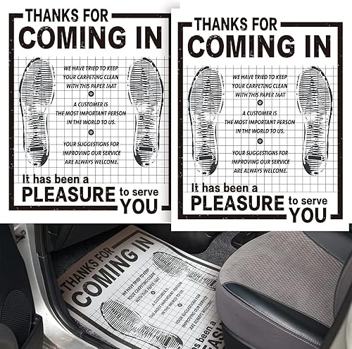 800 alfombrillas desechables a granel para automóvil, alfombrillas protectoras de papel kraft marrón para automóviles, vehículos, impresas con