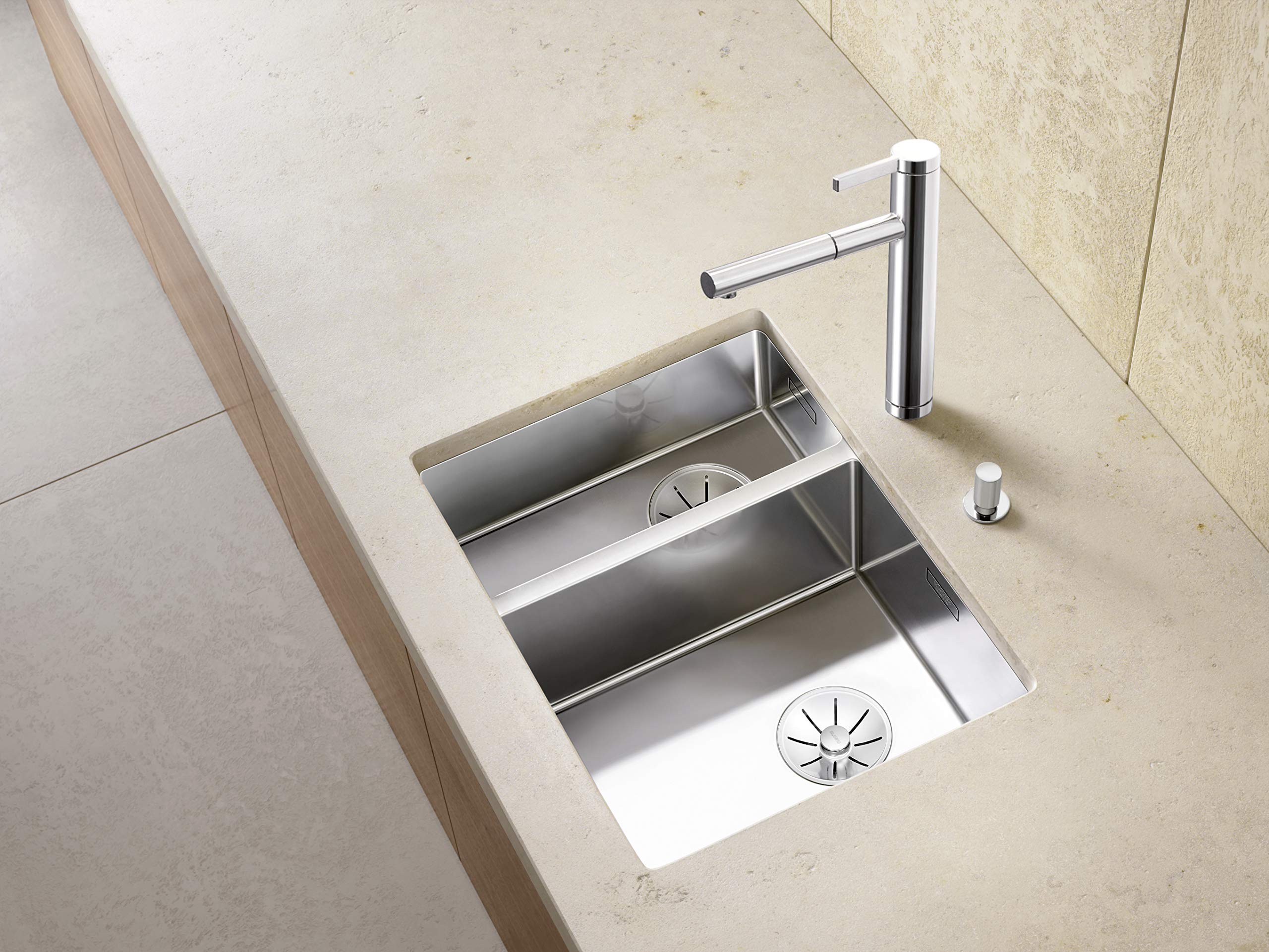 Blanco 521609 | Évier de cuisine en acier inoxydable CLARON 340/180-U | Couleur/Finition : acier inoxydable