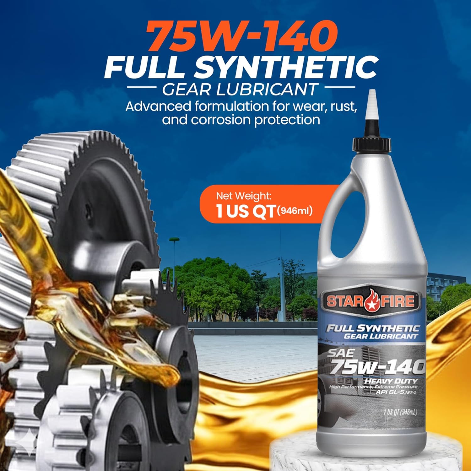 Starfire Full Synthetic 75W140 Gear Lubricant 6/1QT Bottles