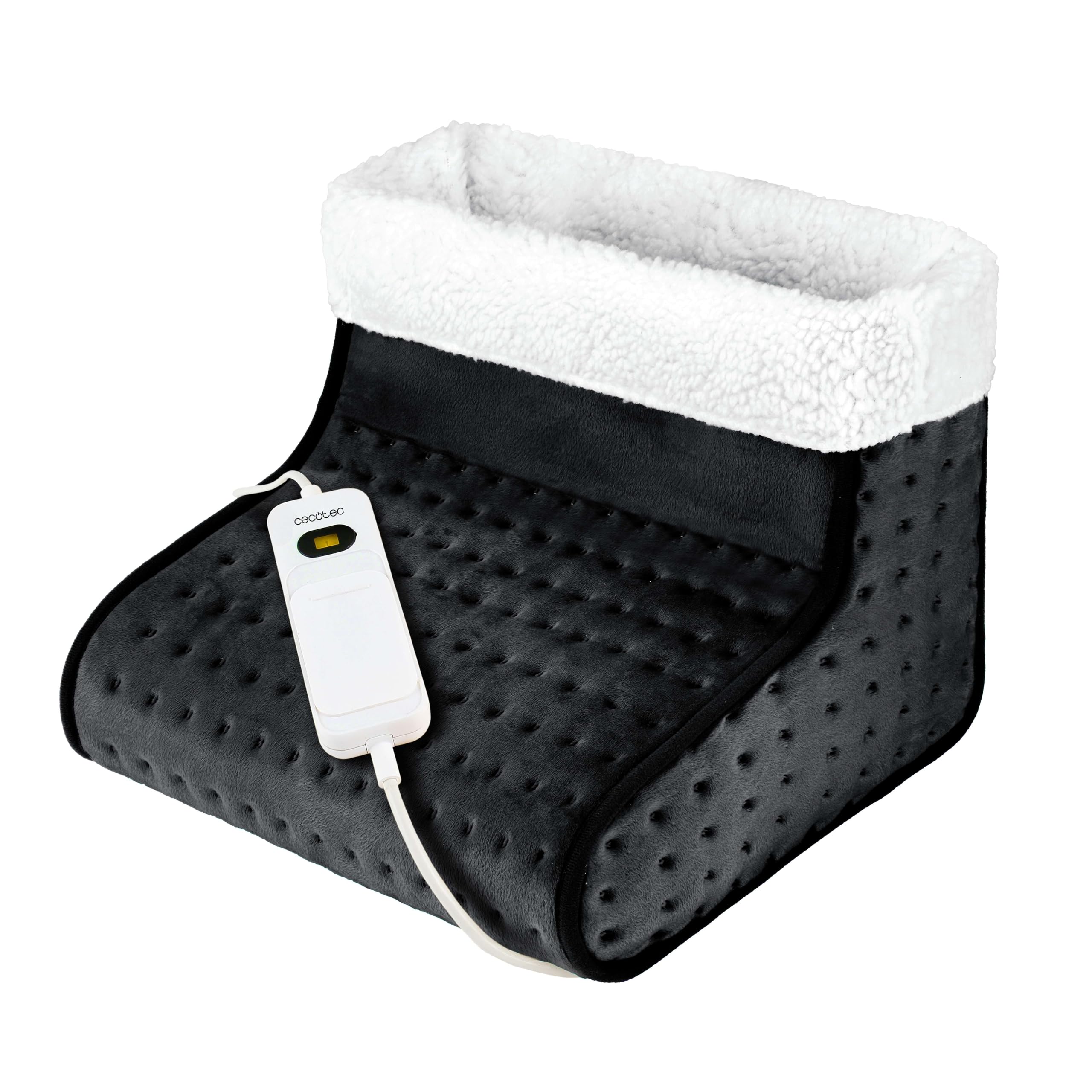 Scaldapiedi Elettrico 100W Colore Ghiaccio Con Turbo Heat - 3 Temperature, Display LED, Spegnimento Automatico, Lavabile, Taglia 46, 30x30x24 Cm