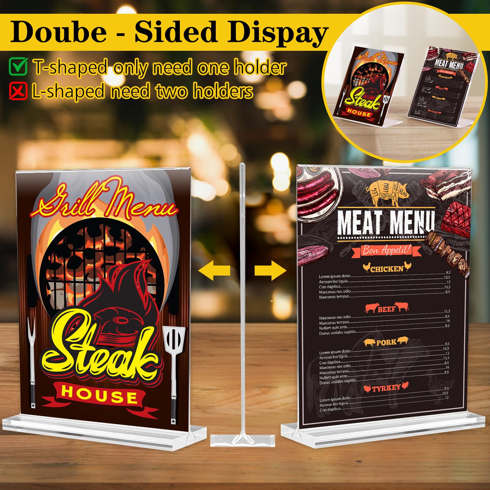 Efuturetime 6PCS Presentoir De Table En Acrylique A6, Porte Affiche