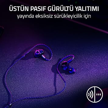 Razer Moray - Ergonomic in-ear headset for 24/7 Streaming (hybrid dual driver design, ergonomic flat design, best passive sound insulation) black