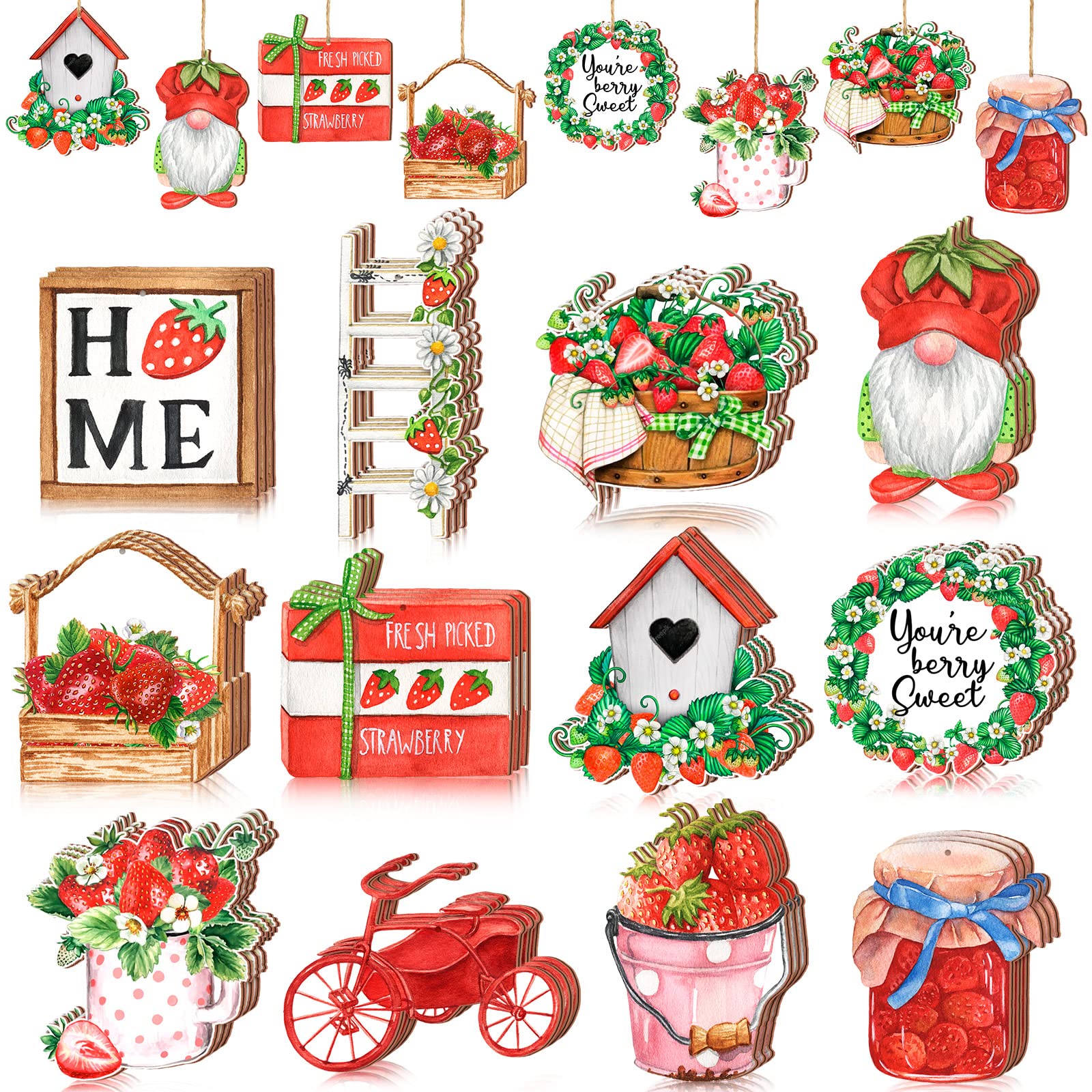 Nains de fraisier en bois lot de 36 pour embellir un arbre sans effort