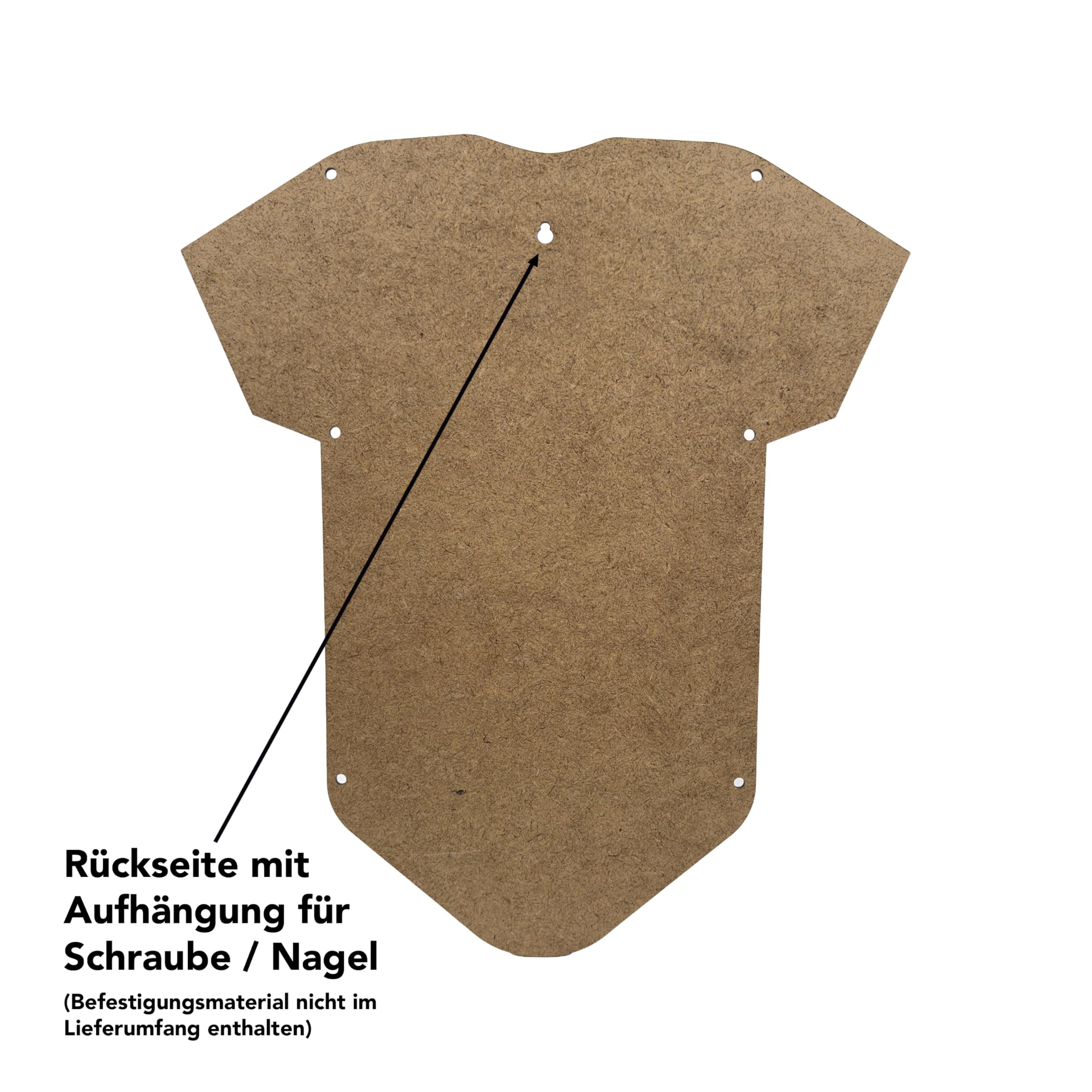 ShapeFrame Cadre photo pour body de bébé - Cadre en bois avec joint d'ombrage 3D et contours découpés - Cadre élégant pour premiers vêtements - Cadre souvenir durable avec support