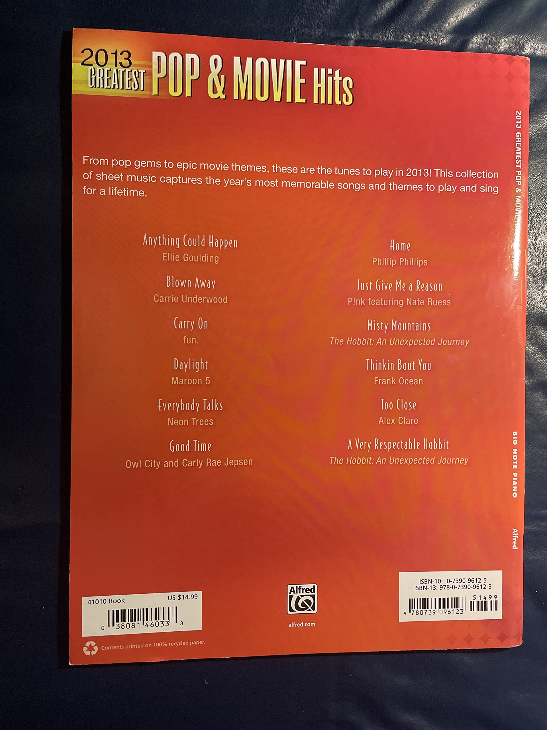 2013 Greatest Pop & Movie Hits: The Biggest Hits * The Greatest Artists (Big Note Piano) - Image 2