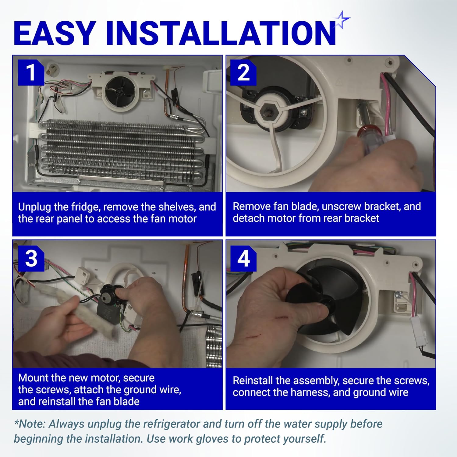 BlueStars Upgraded 2315539 Refrigerator Evaporator Fan Motor – Compatible with Whirlpool & Kenmore Refrigerators – Replaces WP2315539 2219689 2225625 W10438708 WP2315539VP AP6007247 PS11740359