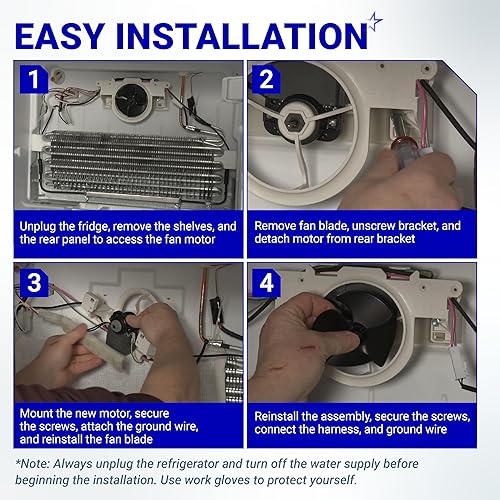 Miniatura 7 de BlueStars Reemplazo actualizado del motor del ventilador del evaporador de refrigerador 2315539, compatible con refrigeradores Whirlpool y Kenmore,