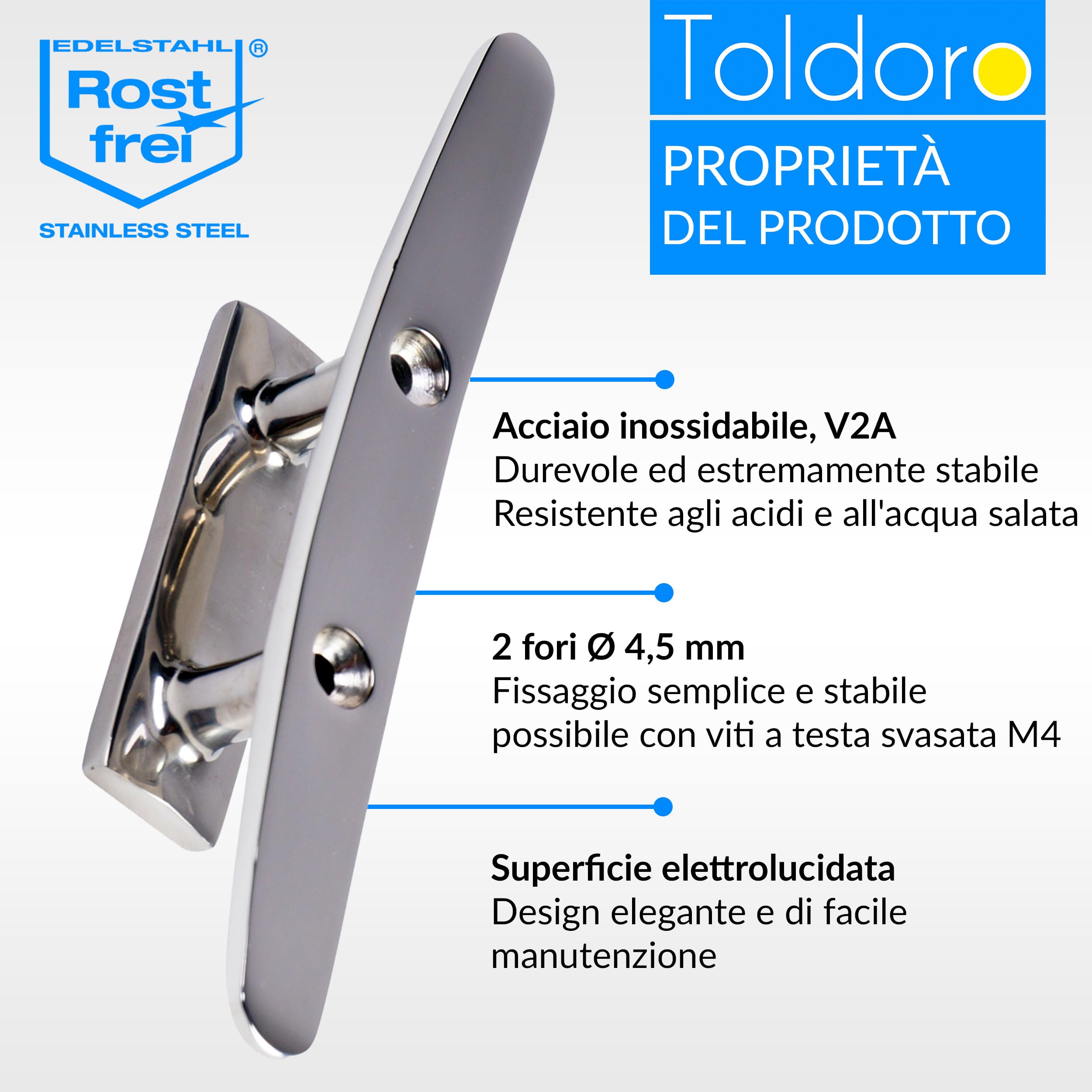 Toldoro® Paranco a 3 scomparti con 2 fori e corda/vela e tenda parasole, puleggia per il fissaggio e il fissaggio di tende da sole e vela/robusto sistema di fune
