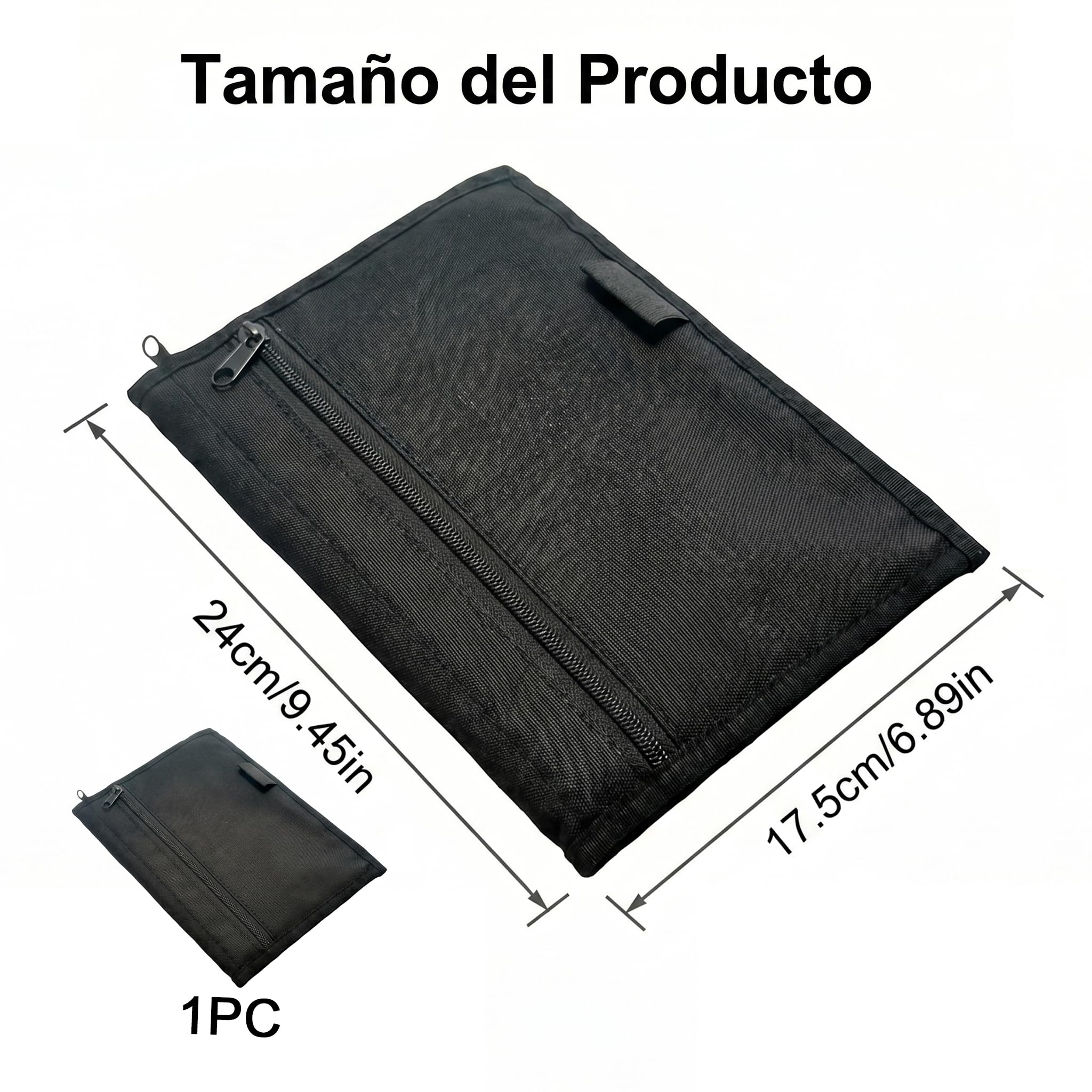 Organizador de Coche para Guanteras, Carpeta Portadocumentos con Múltiples Bolsillos para Manuales y Tarjetas, Estuche de Almacenamiento para Documentación del Vehículo, Negro