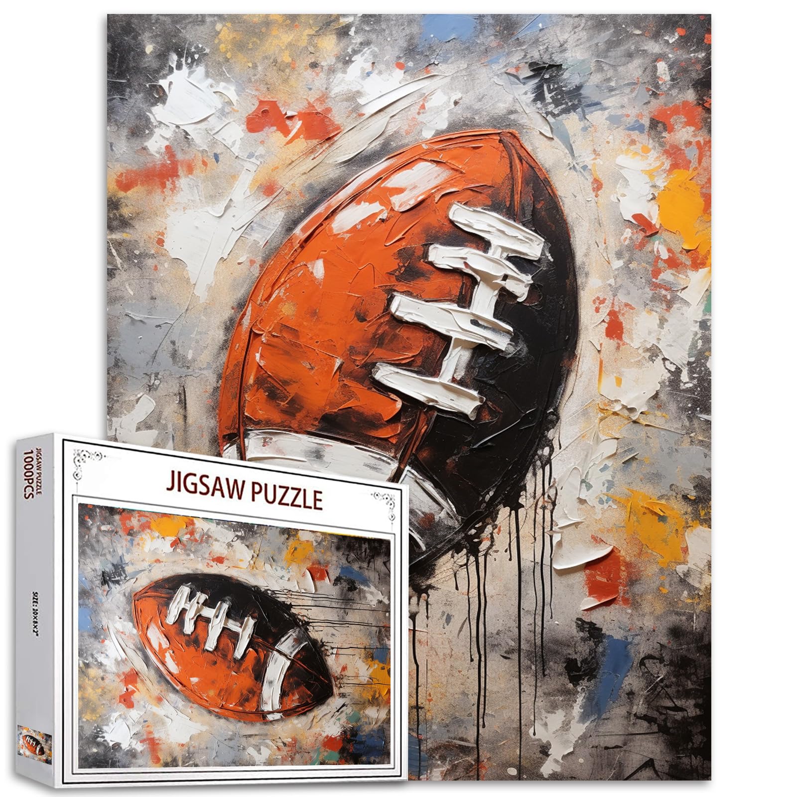 Sport Theme Jigsaw Puzzle Graffiti Street Art 1000 Piece Jigsaw Puzzle for Adults Sport Puzzle Unique Gift for Boy&Man Ball Art Toys Puzzles Perfect for Game Nights Home Wall Decor — image 1