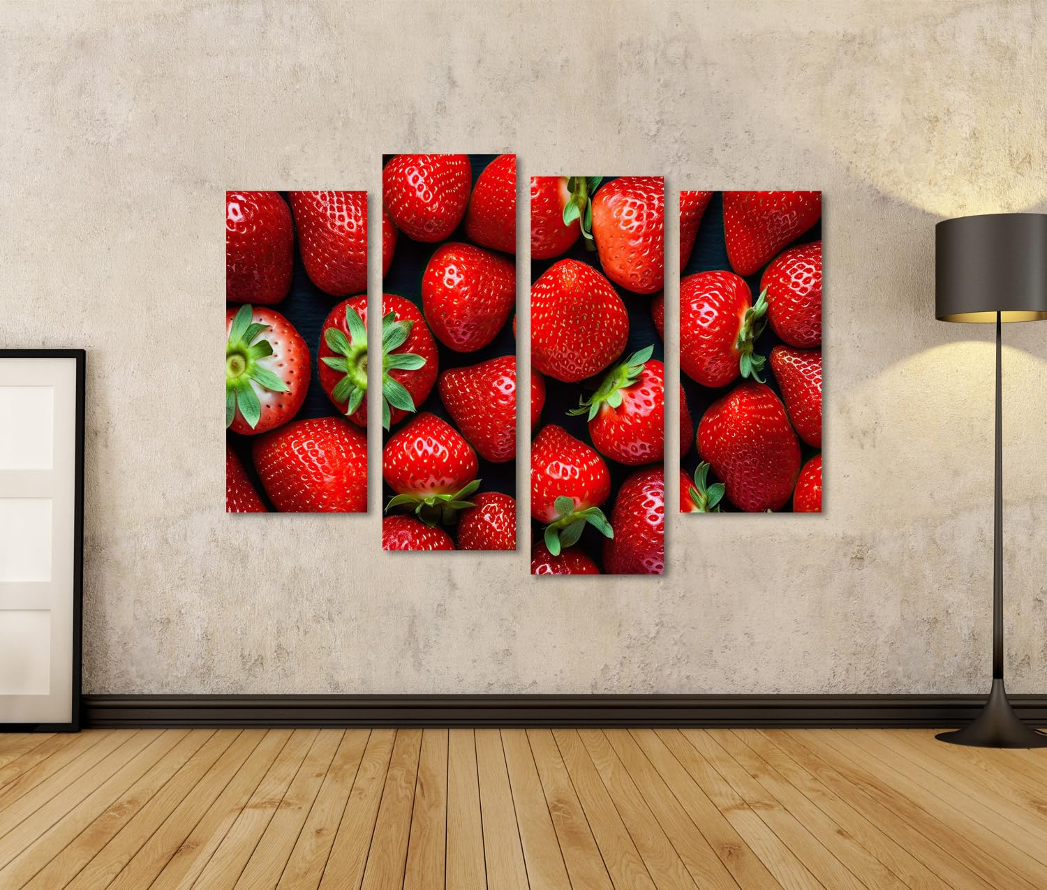 islandburner Quadro su tela fragole dall'alto da cucina per la cucina Immagini murali Poster