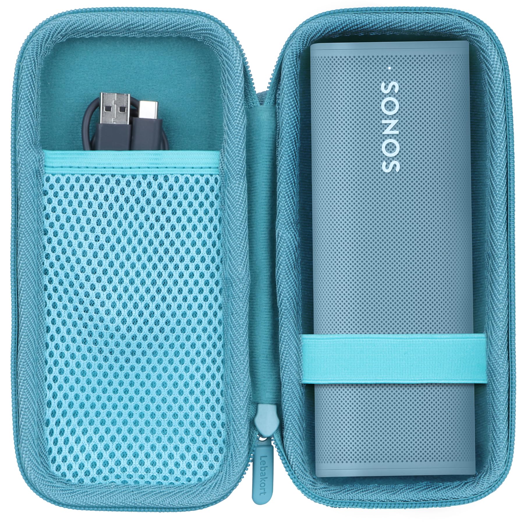Lebakort Hard Case Compatible with Sonos Roam 2 / Sonos Roam/Sonos Roam SL Portable Waterproof Speaker (Blue Case)