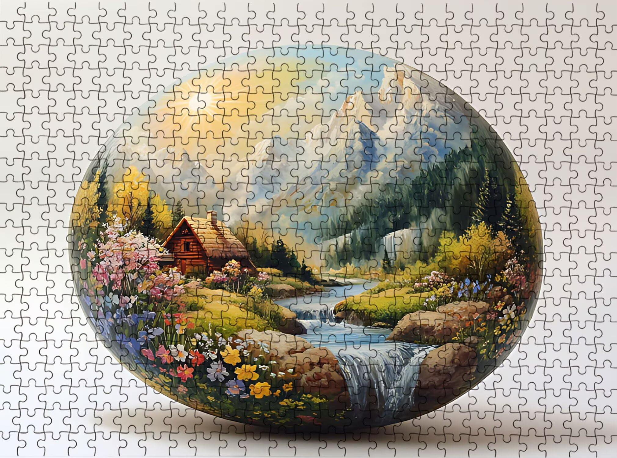 paesaggio uovo di Pasqua Puzzle 6000 Pezzi per Adulti, Puzzle in Legno - Collezione Classica con Poster Incluso - Sfida di Concentrazione e Passatempo, Gioco per Famiglia, 179 x 105 cm f0-503