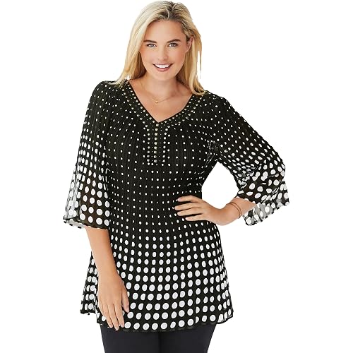 Woman Within Embellished Pleated Blouse