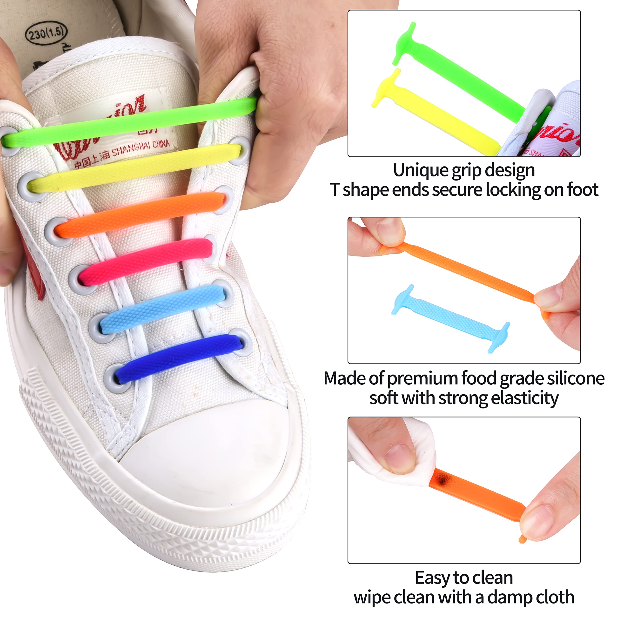 Lacci Scarpe Elastici HOMAR | Stringhe In Silicone Senza Nodo Per Adulti E Bambini - Foto 6