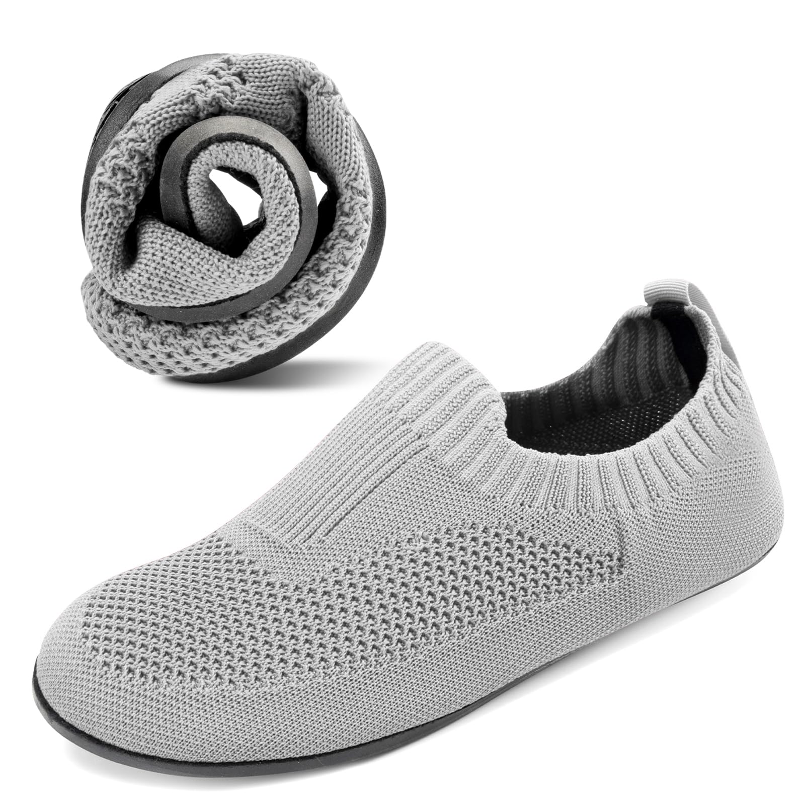 KOWAYI Hausschuhe Herren Damen Rutschfeste Slipper Atmungsaktive Leichte Hüttenschuhe Barfußschuhe Unisex Flache Pantoffeln