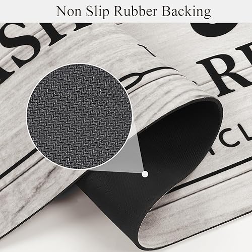 Miniatura 4 de Pauwer Alfombra de lavandería de 20 x 60 pulgadas, impermeable, de goma, antideslizante, tapete de cocina para piso, tapete lavable para granja,