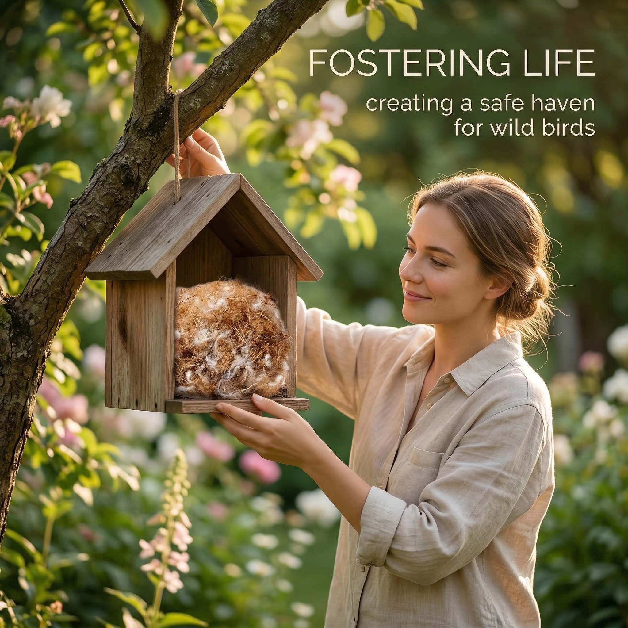 Matériau Naturel Pour Nidification d'Oiseaux, Mélange de Paille, Jute, Soie et Coton, Idéal Pour Nids de Canaris, Perruches et Autres Oiseaux, 40g