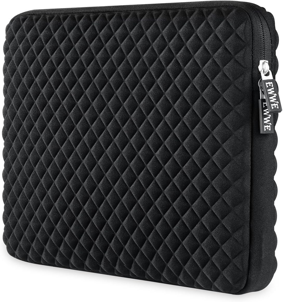 EWWE 360ยฐ Protective Laptop Sleeve Case Cover for Apple 13" New MacBook Pro Touch Bar A1706 & A1708 | Dell XPS 13, Diamond Foam Splash & Shock Resistant with Inner Bag, Black
