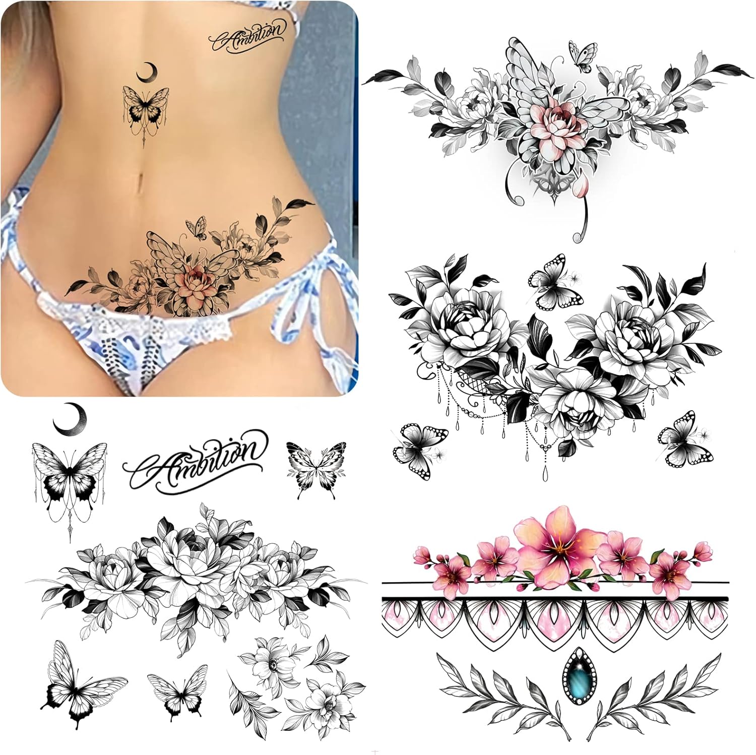 Roarhowl super sexy temporary tattoo set,Temporary tattoos for women,tattoos (pattern 3)
